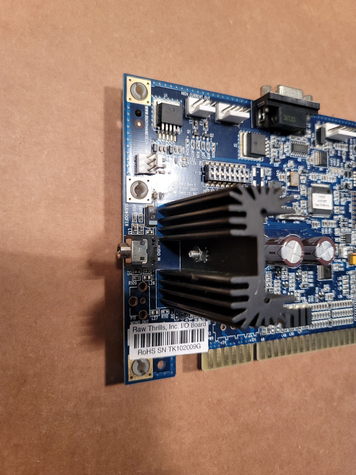 Deal or No Deal Arcade Machine Board Raw Thrills ICE I/O Board Good Used