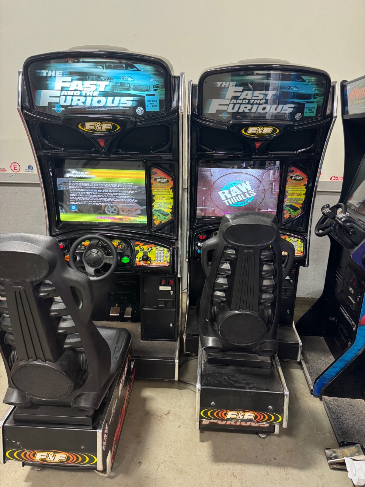 Fast & Furious Sit Down Driving Racing Arcade game LCD Paul Walker F4