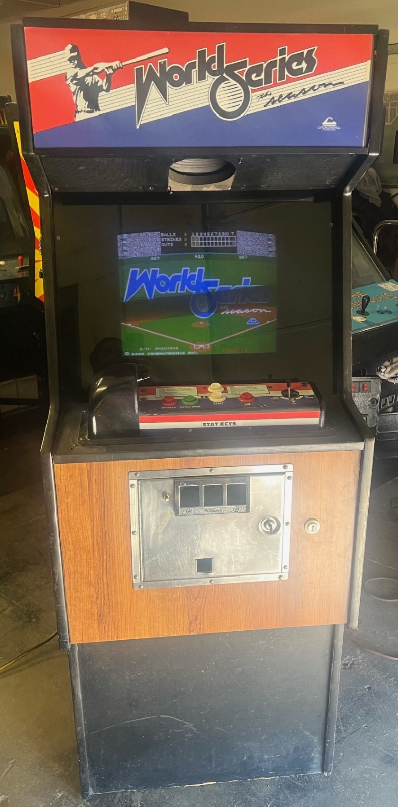 WORLD SERIES BASEBALL ARCADE MACHINE by CINEMATRONICS 1985 (Excellent) *RARE*
