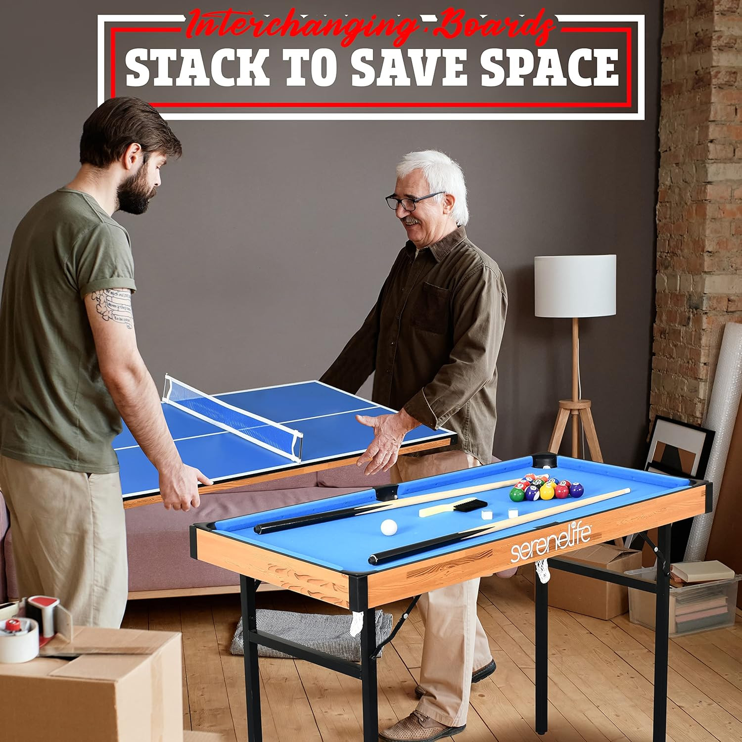 4 in 1 Multi Game Table, 4’X2’ Folding Portable Sports Arcade Games with Accesso