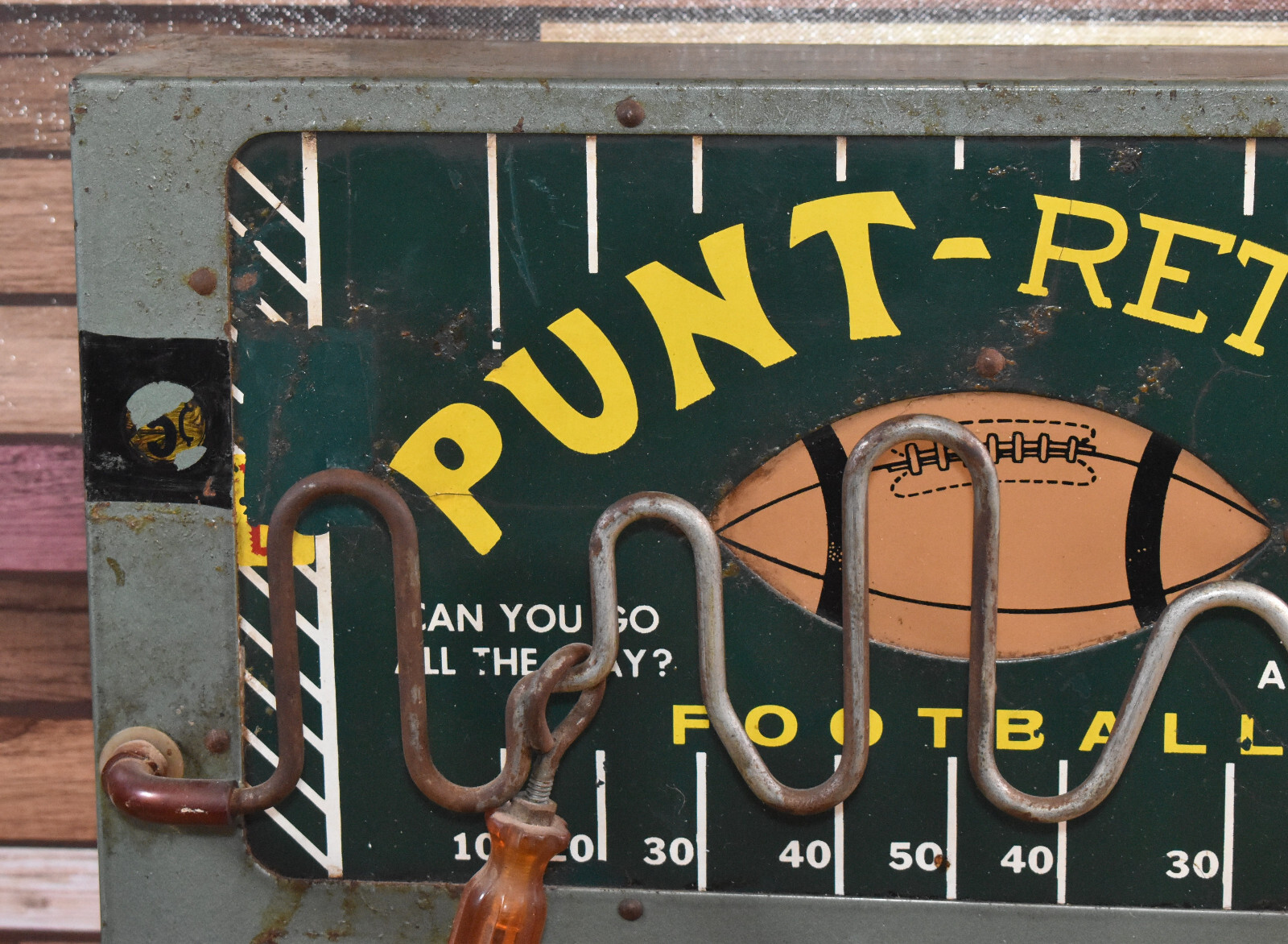 Vintage Coin Operated Punt Return Electric Coin Op Sobriety Skill Football Game