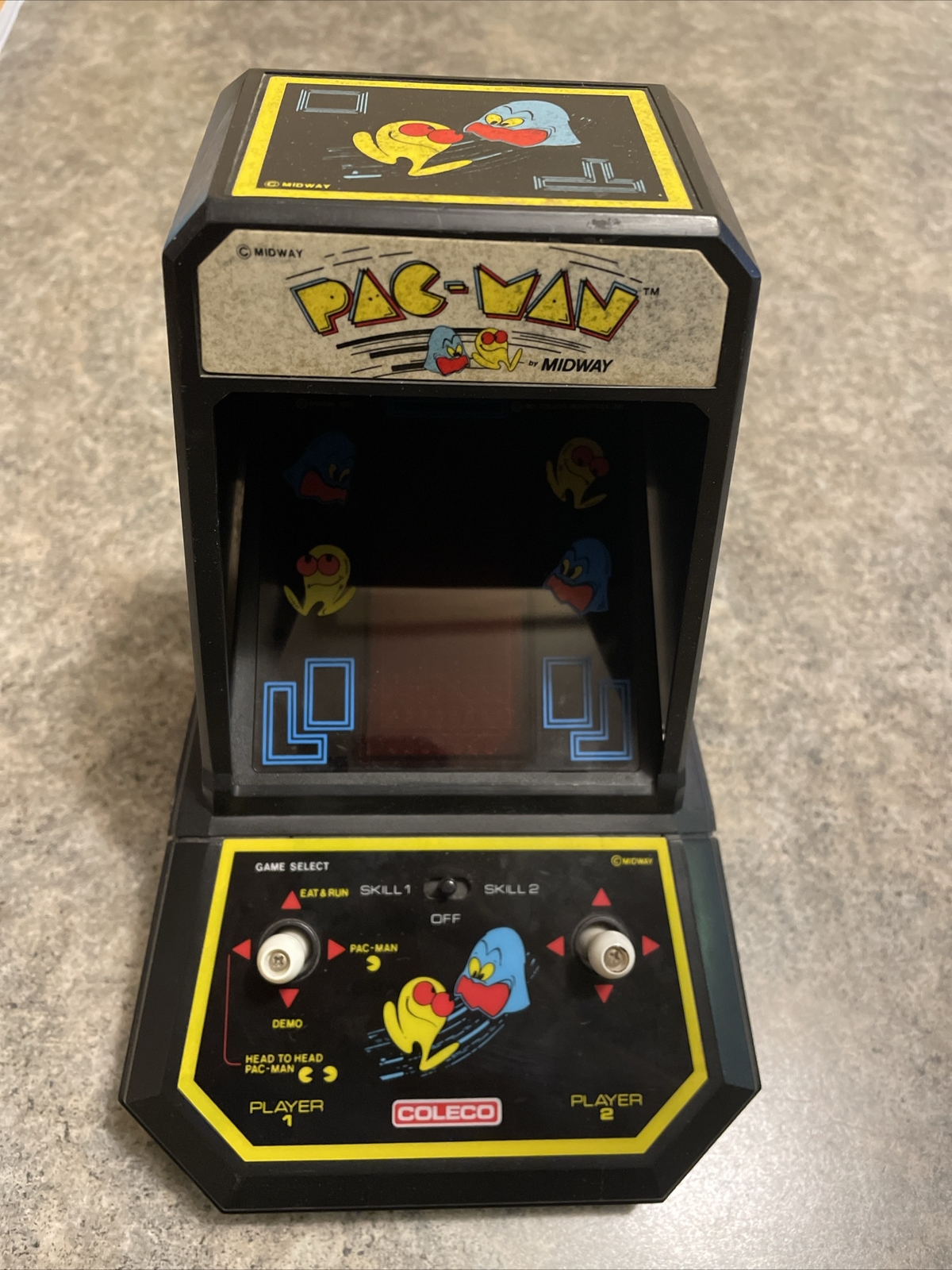 Vintage 1982 Midway’s PAC-MAN Mini Table Top Arcade Video Game. Working!