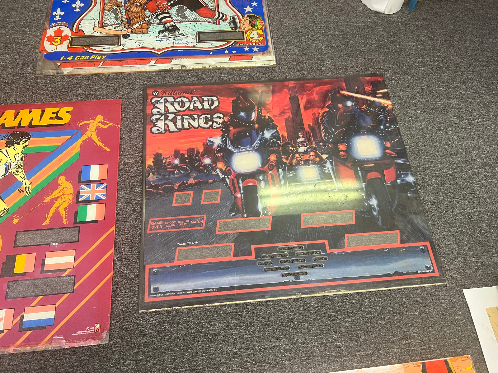 ROAD KINGS Pinball BACKGLASS by WILLIAMS 1986