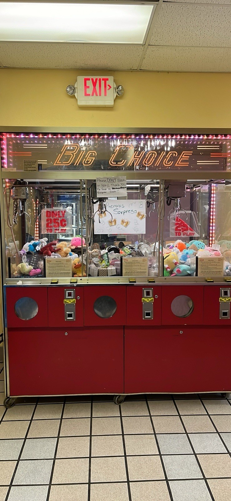 Claw Arcade Triple Crane Big Choice Machine Game Vintage, Working Conditions .