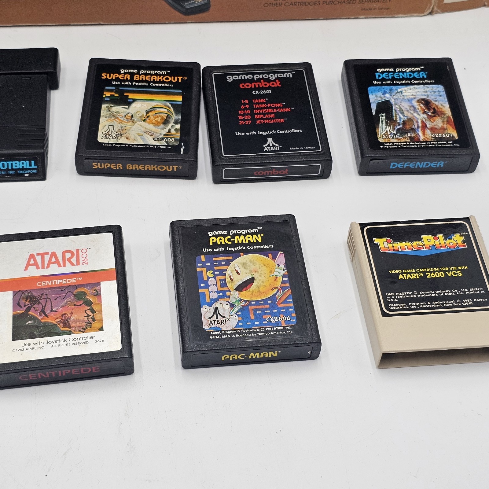 Sears Tele-Games Video Arcade Atari 2600 Box w/ 10 Game Cartridges