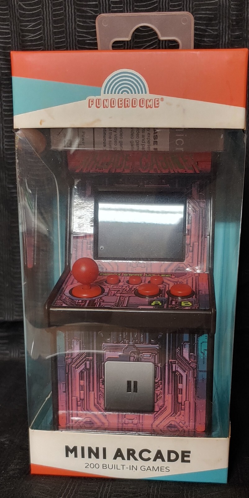 FUNDERDOME Mini Arcade Machine 200-Game Portable Handheld Gaming System