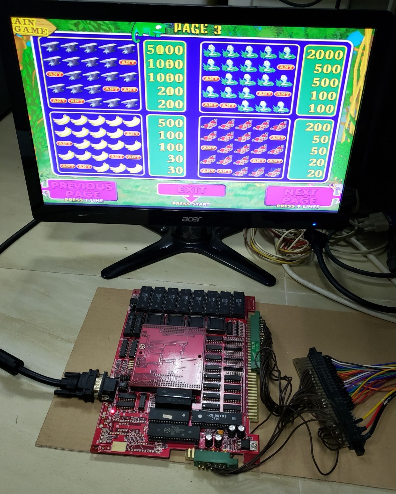 Crazy Monkey Slot Game PCB IGS System Board Arcade Video Game