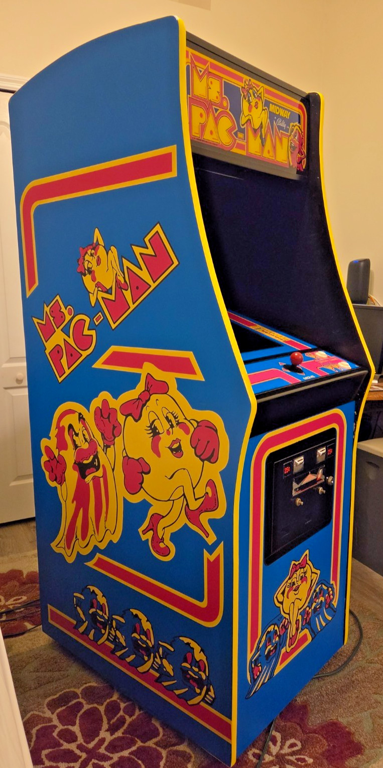 REFURBISHED MS. PACMAN, NEW ART WORK, NEW CAP KIT ON MONITOR, NEW JOYSTICK PARTS