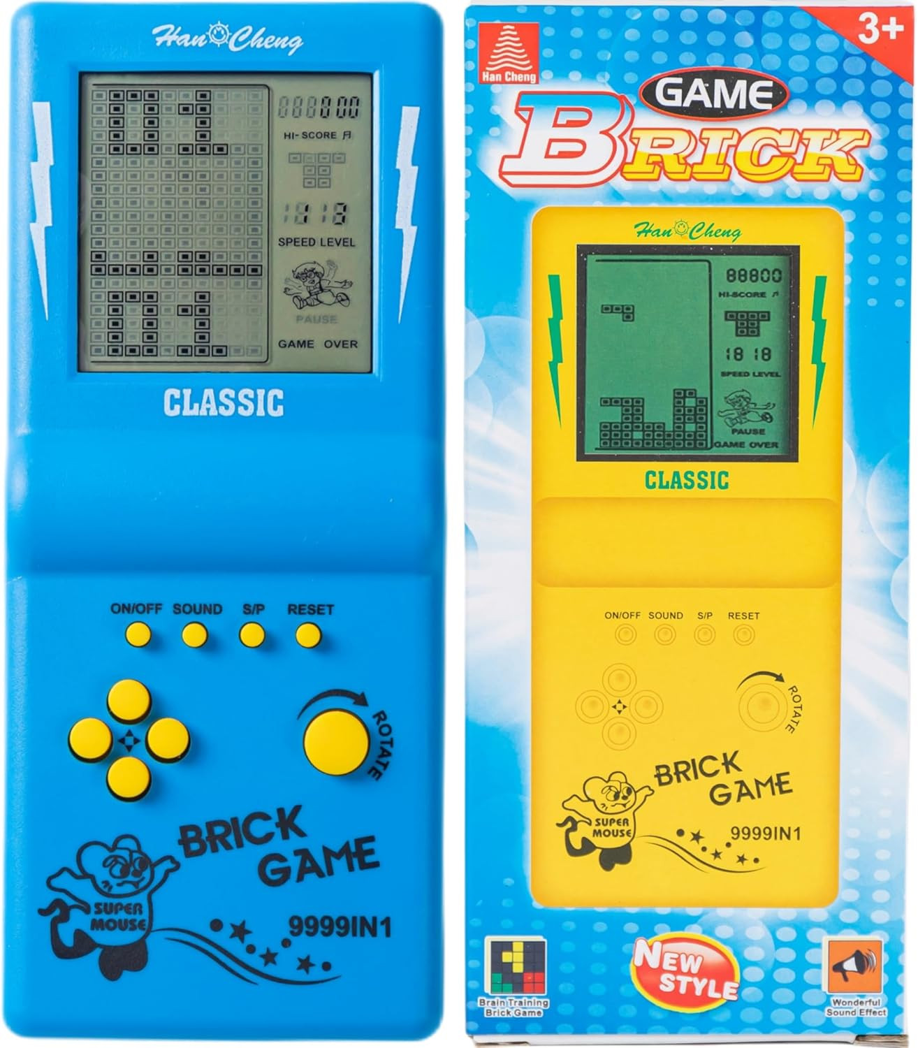 Retro Handheld Brick Game Console,Tank/Racing/Building Block Game | 3.5-Inch Lar