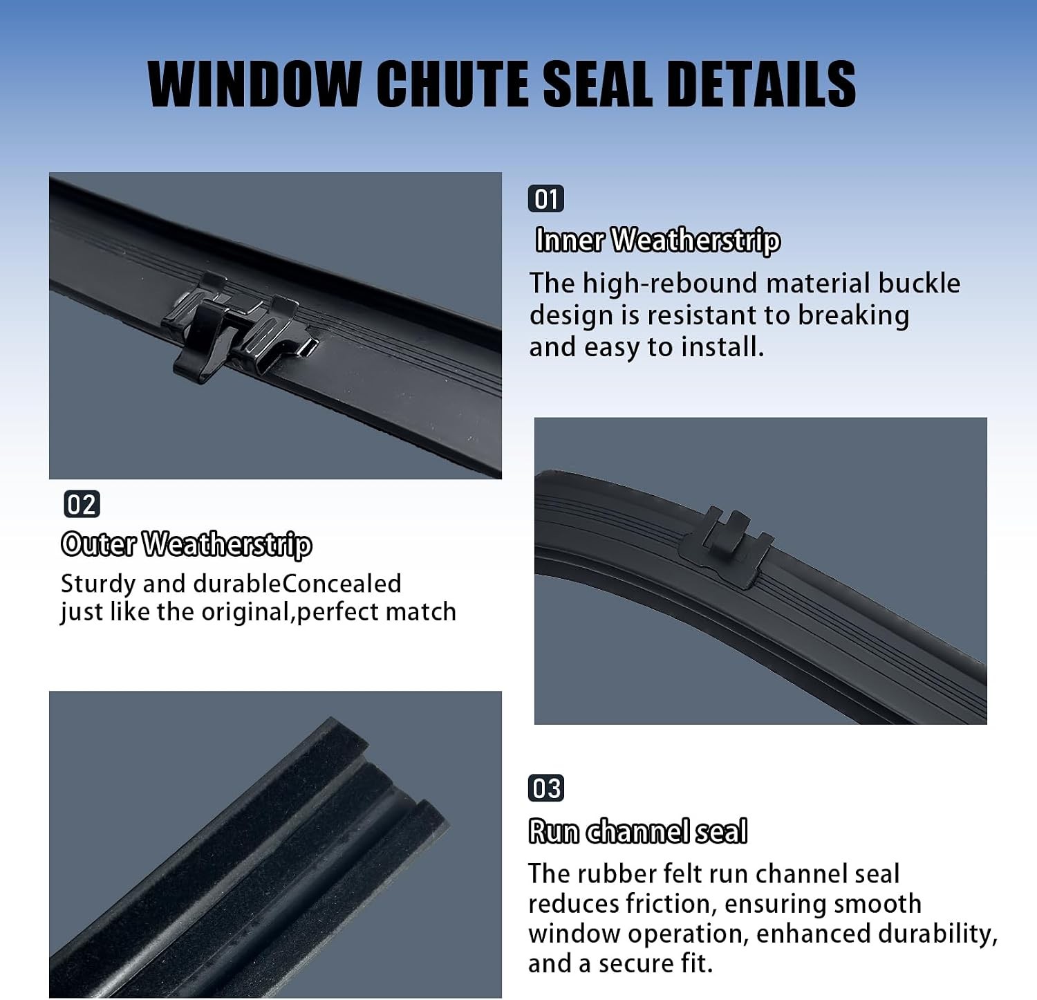 Front Door Window Weatherstrip Kit,Molding Sweep Felt Trim Seal