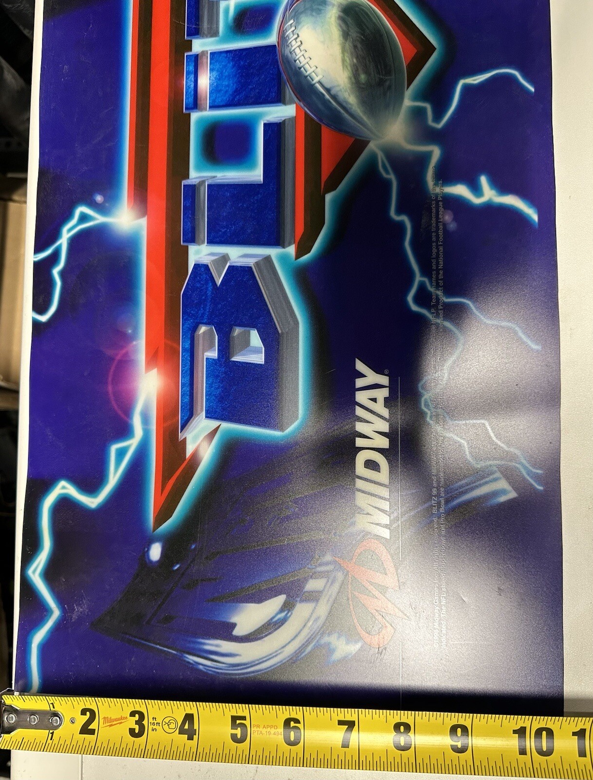 Blitz Arcade Video Game Original Midway Marquee Header