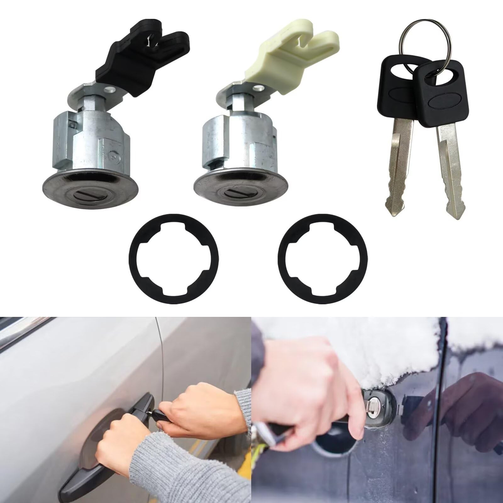 Door Lock and Key Ignition Cylinder Set New XL2Z7821990AC Compatible with 199…