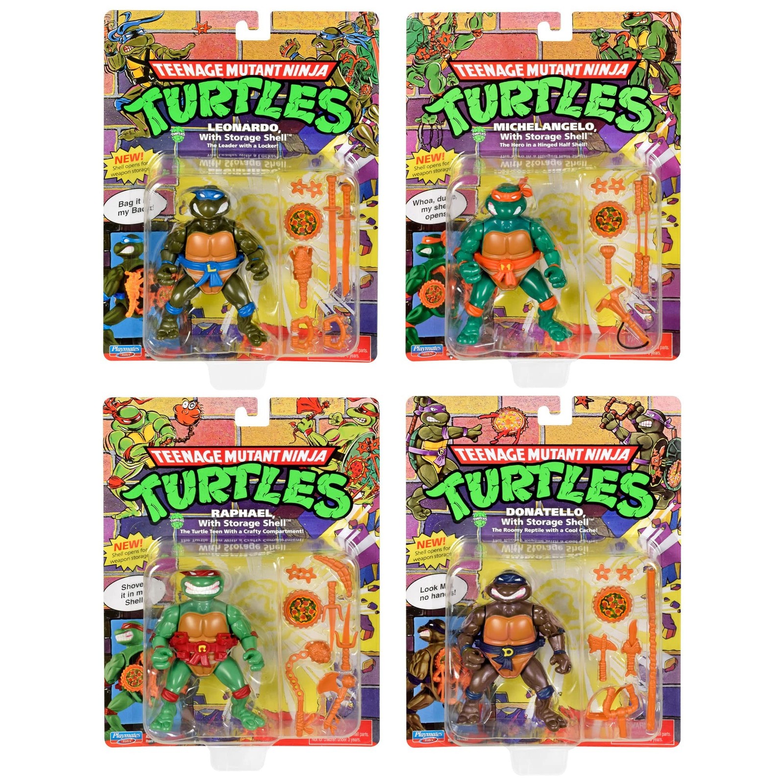 Teenage Mutant Ninja Turtles: Classic 4″ Turtles 4-Pack Figure Bundle by Play…