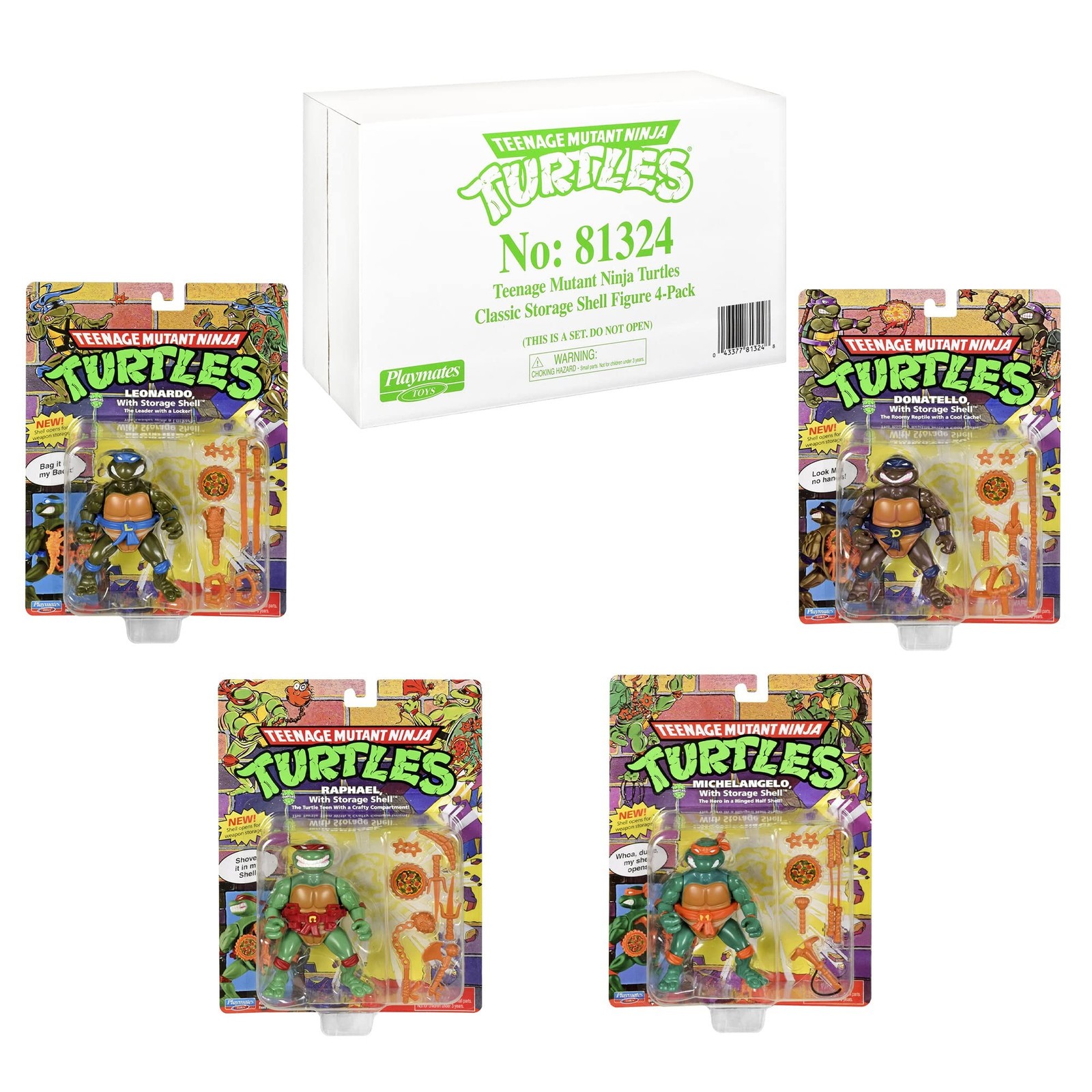 Teenage Mutant Ninja Turtles: Classic 4″ Turtles 4-Pack Figure Bundle by Play…
