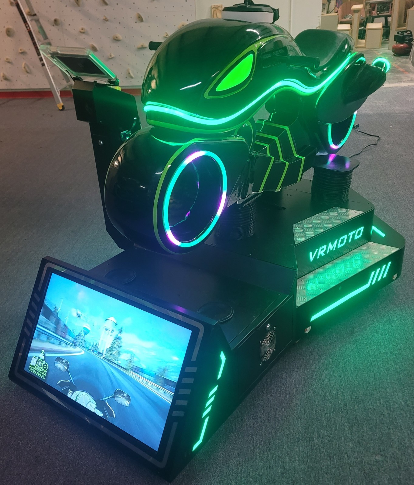 Commercial VR Motorcycle Racing Simulator Motion Arcade Machine GTX1660