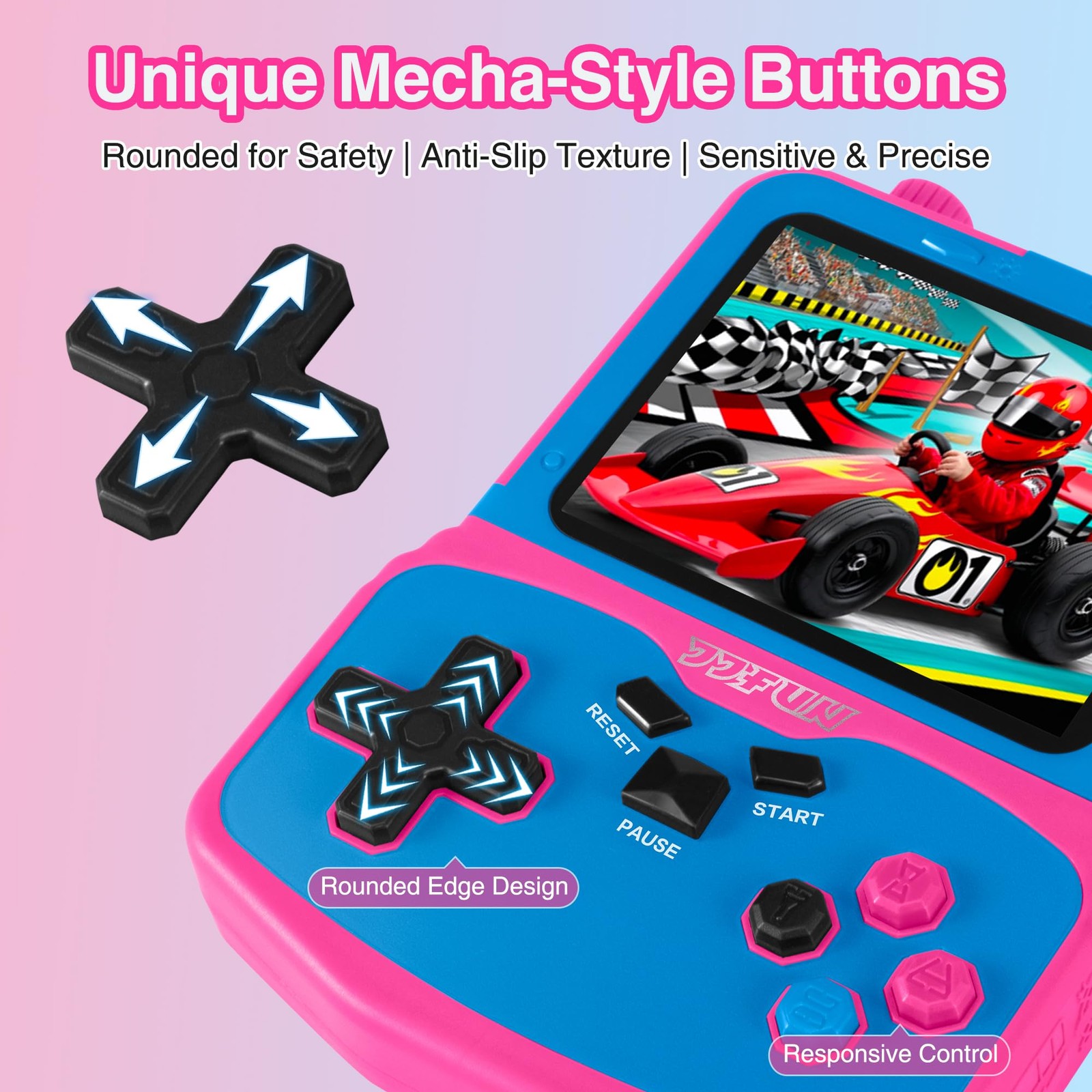 Handheld Game Console for Girls, 220 Retro Games 1 x 4 x 5.3 inches, Rose