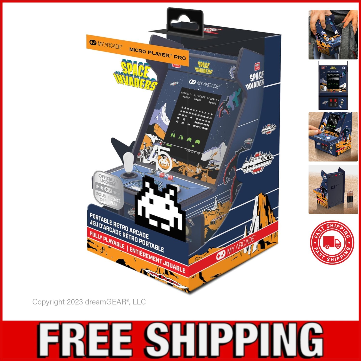 Collectible Space Invaders 6.75″ Mini Arcade – Retro Gaming at Your Fingertips