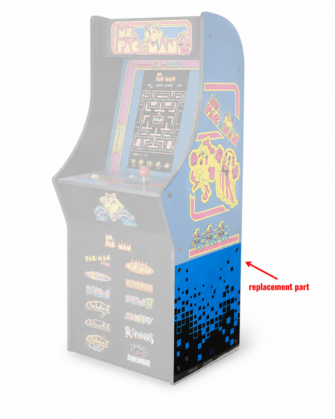 Arcade1Up Ms. Pac-Man Classic SE Panel (Part E2) OEM Replacement Panel Only