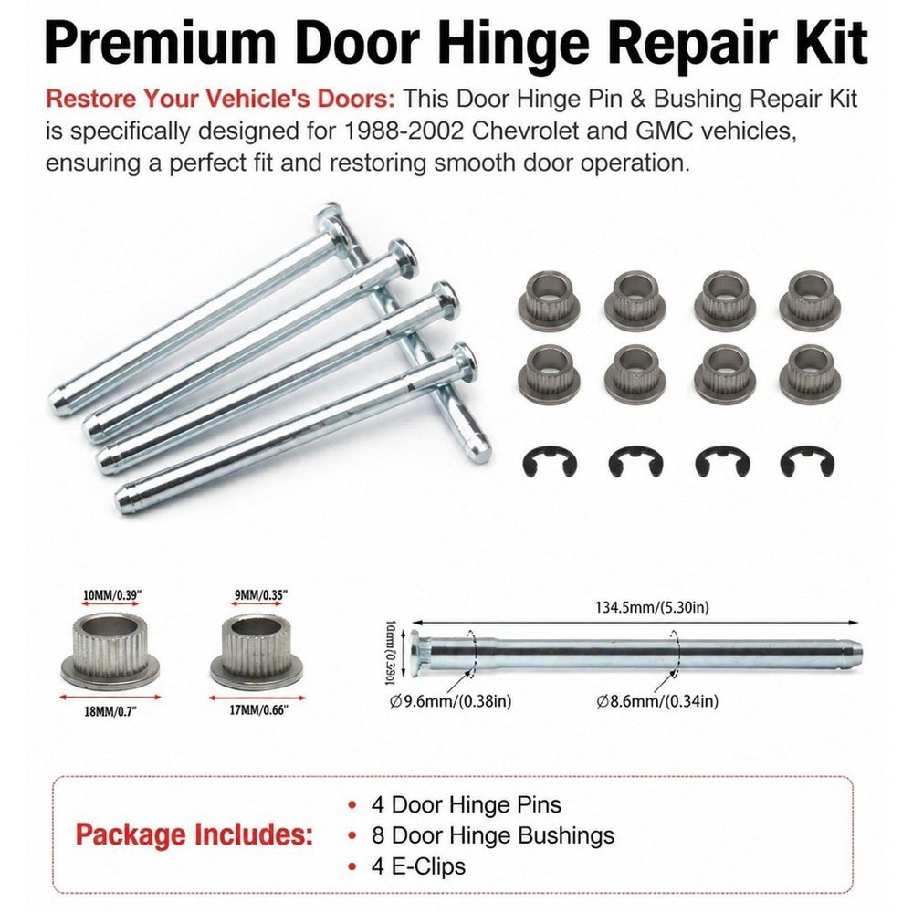 Premium Door Hinge Repair Kit Fits 88-02 Chevy GMC Truck SUV Van Models Heavy