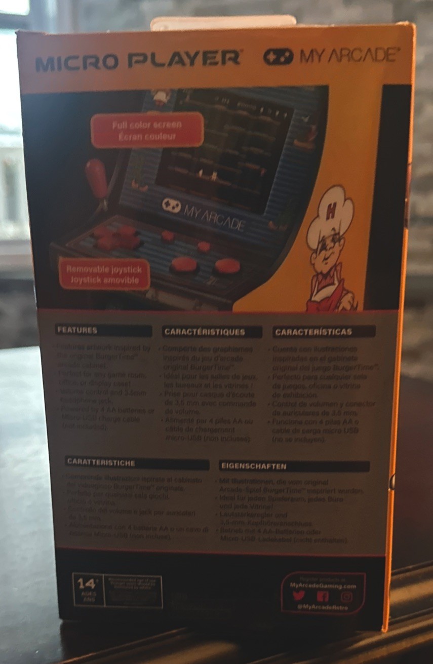 BurgerTime Micro Player Retro Arcade Tabletop – My Arcade – Tap Model – New