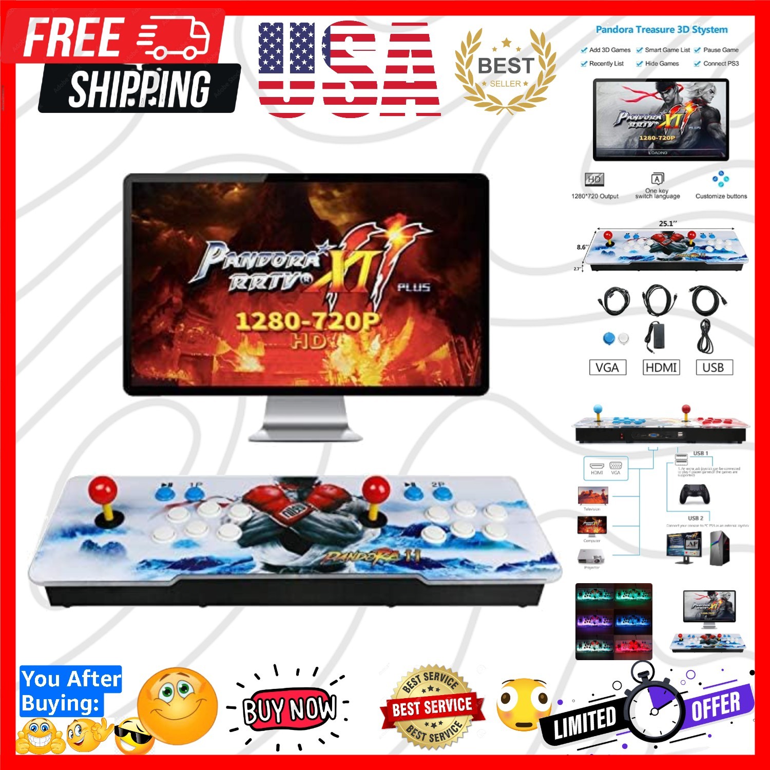 30000 Classic Arcade Game Machine 2 Players Pandoras Box 11 1280×720 Full HD …