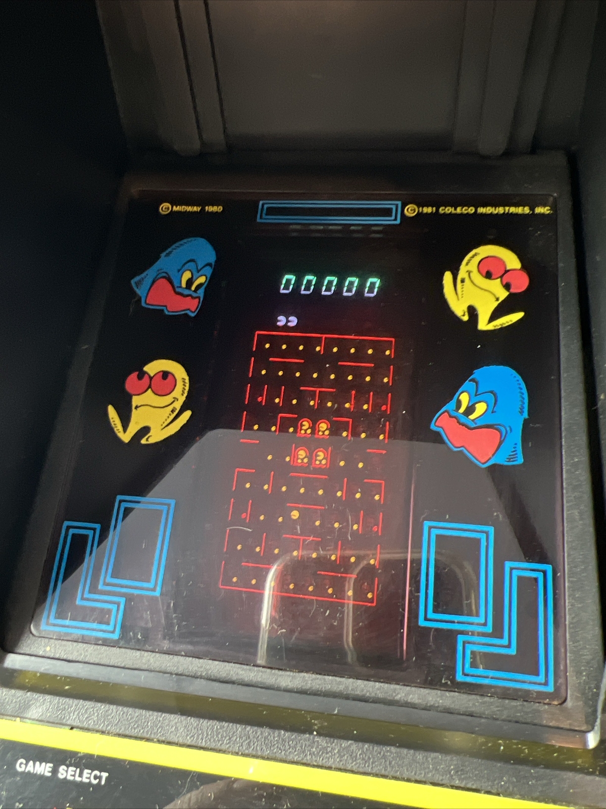 1981 COLECO Mini Arcade PAC-MAN Video Game Midway Tested W/Perma Power Battery