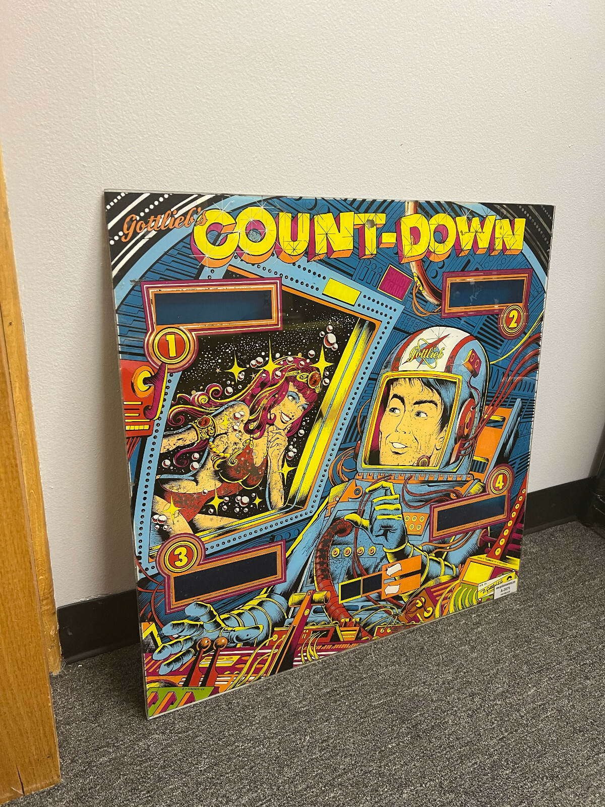 COUNTDOWN Pinball BACKGLASS by GOTTLIEB 1979