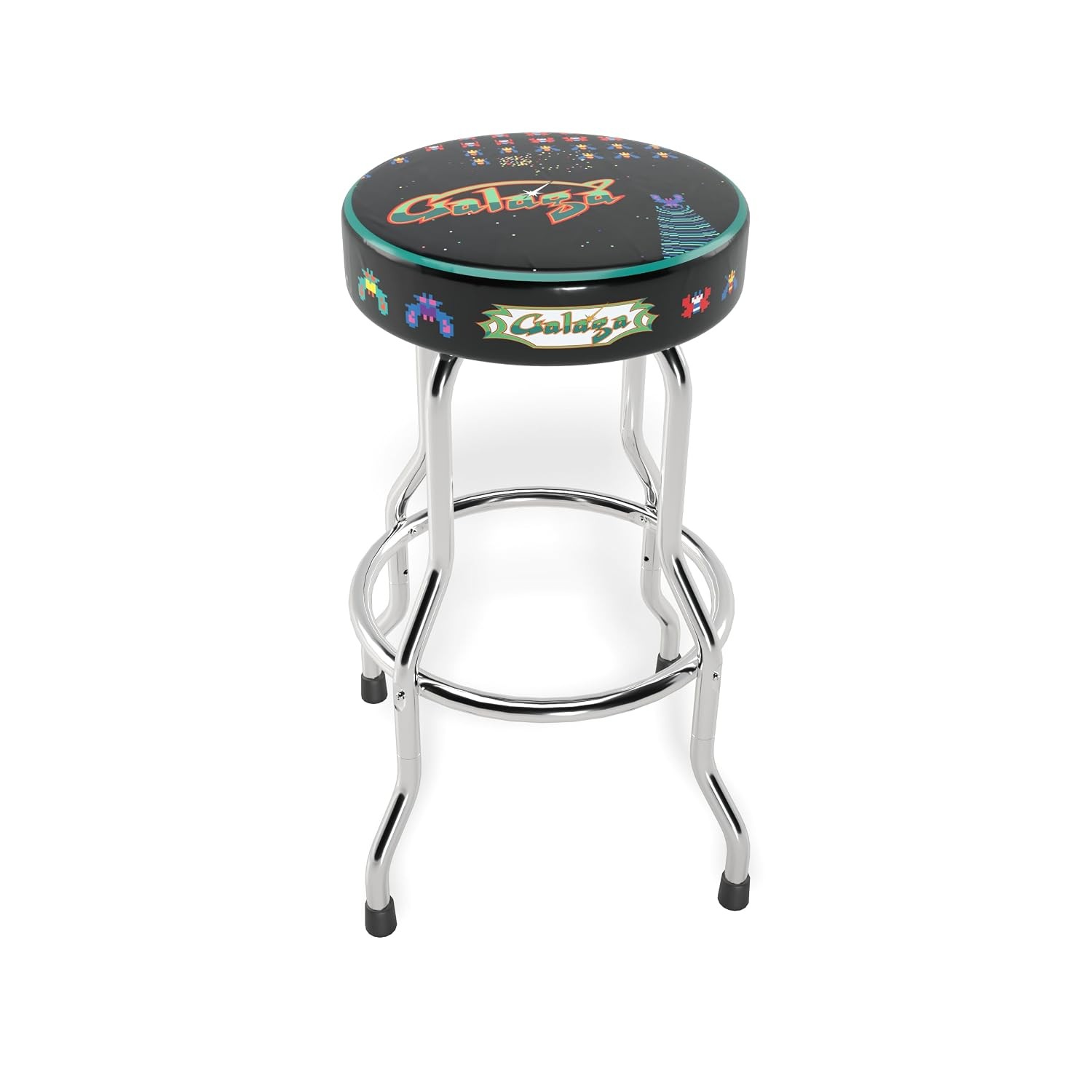 Officially Licensed Adjustable Chrome Plated Steel Frame Arcade Gaming Stool