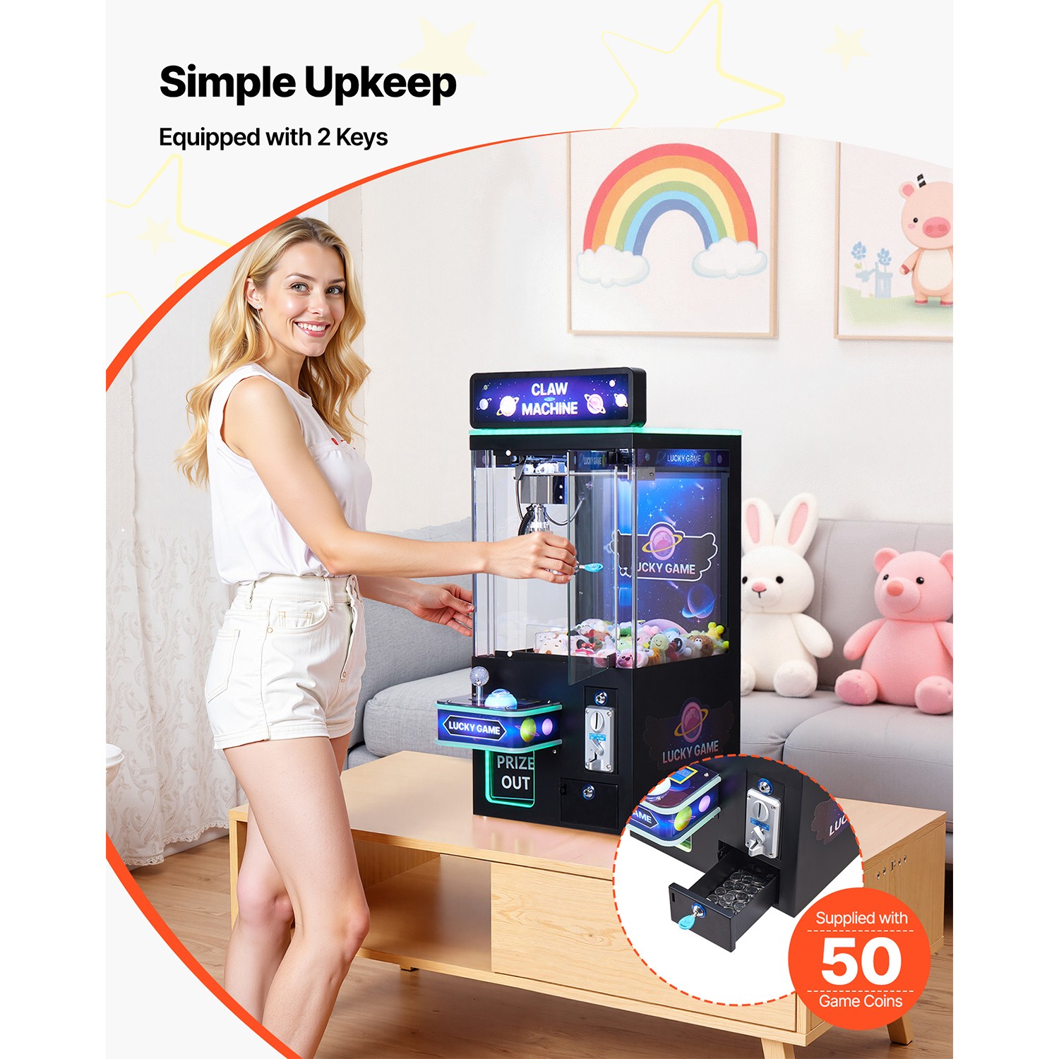Uimoso Claw Crane Machine Arcade Game Toy Candy Prize Grabber Catcher Medium