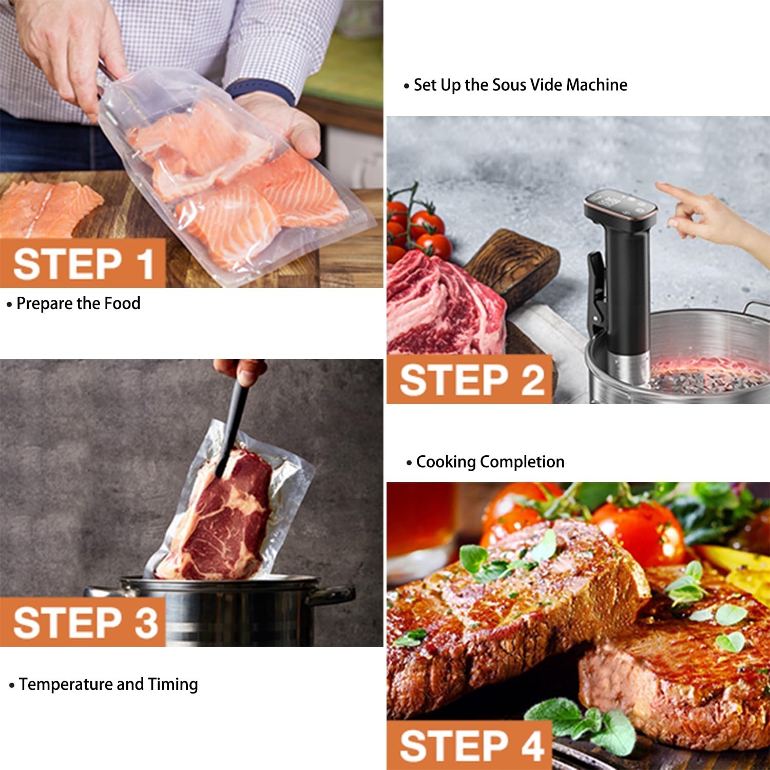 1100W Sous Vide Cooker for Perfect Steak & Tender Chicken Ultra-Quiet Immersi…