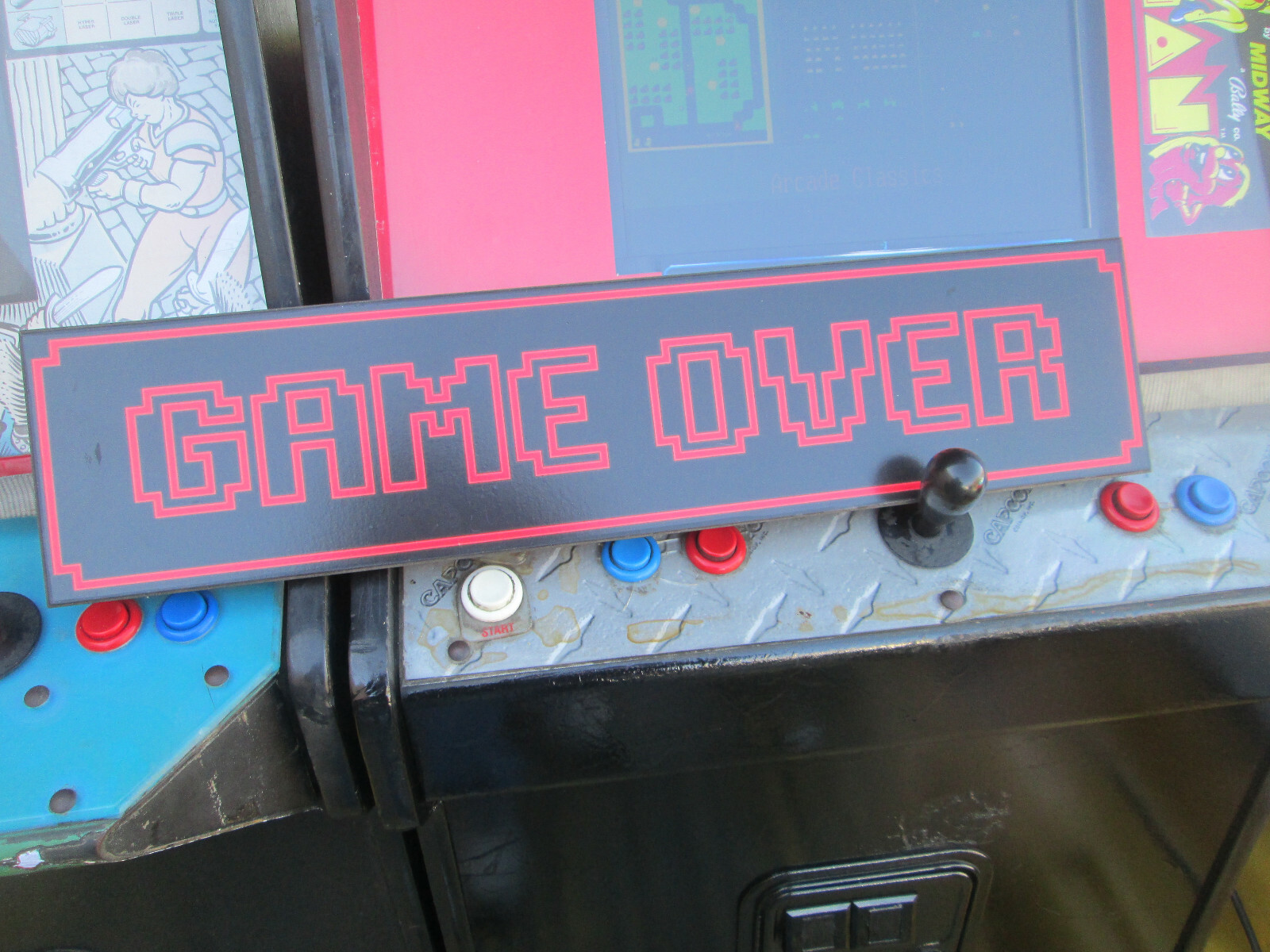 GAME OVER GAMEROOM ARCADE GAME WOOD COOL SIGN VINTAGE LOOK VIDEO PINBALL COIN