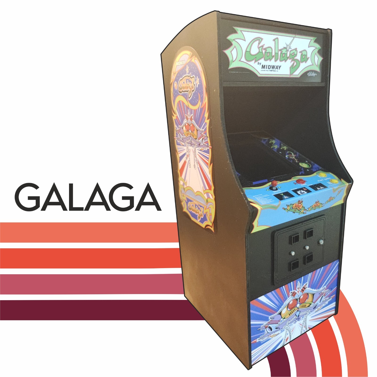 Galaga 1/6 scale mini working arcade cabinet (Playscale, New Wave Toys).