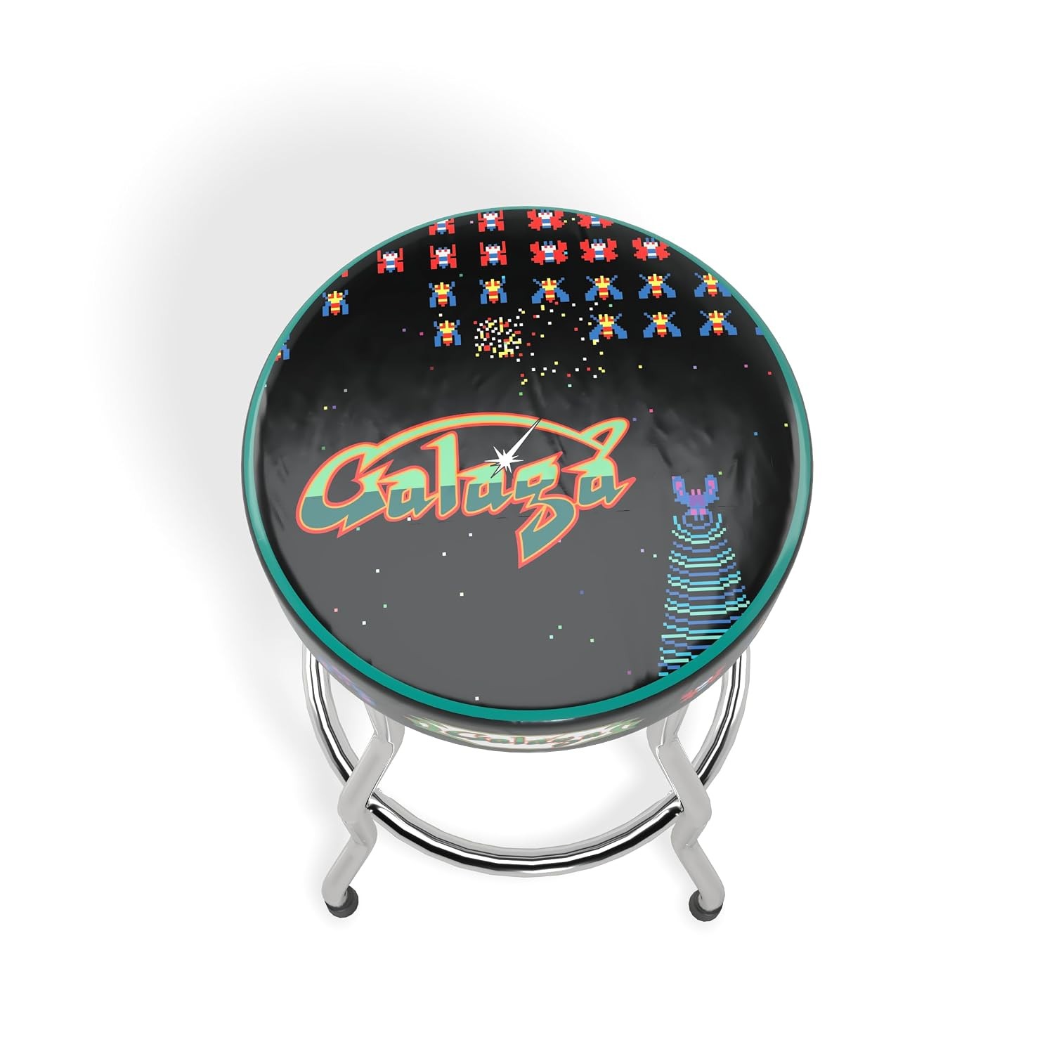 Officially Licensed Adjustable Chrome Plated Steel Frame Arcade Gaming Stool