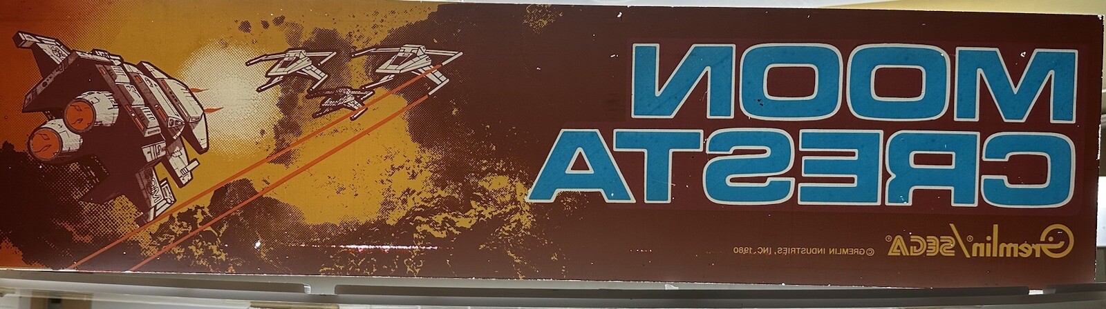 Vintage Arcade Video Game Original Marquee “Moon Cresta”