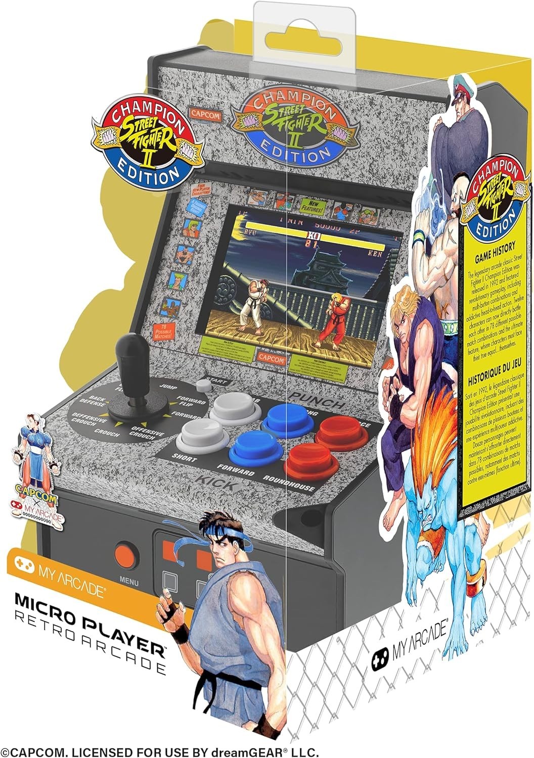 Street Fighter II Champion Edition Mini Arcade – Battery Powered with USB Option
