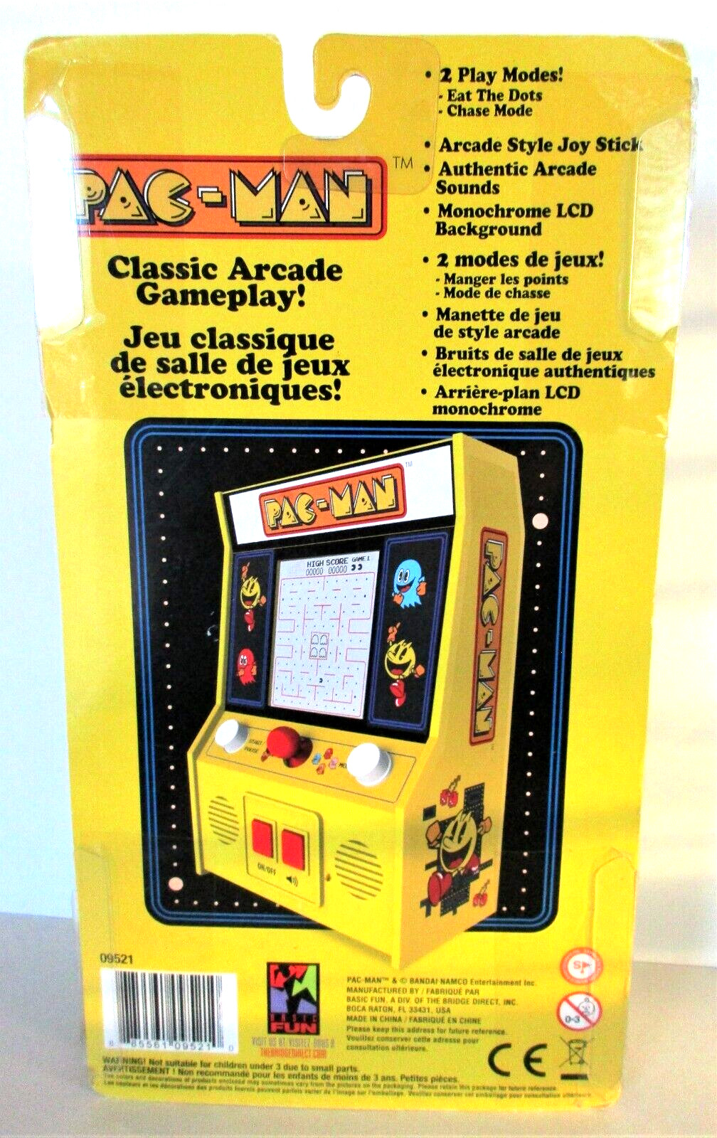 Pac Man Mini Handheld Arcade Game Bandai Namco Basic Fun #09521 New & Sealed