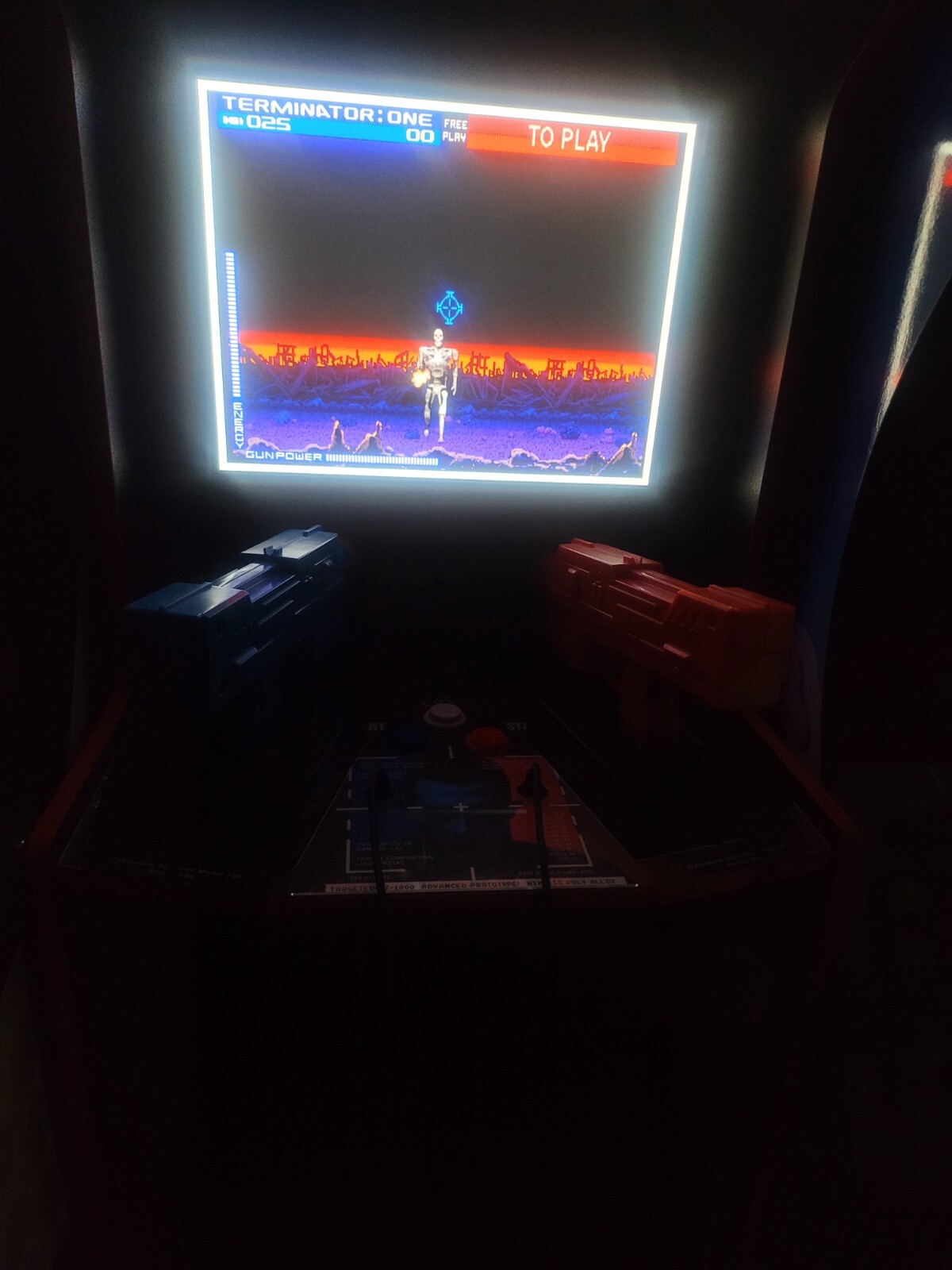 Arcade1Up Terminator 2 Judgement Day-T2 Arcade Game with Light-Up Marque.