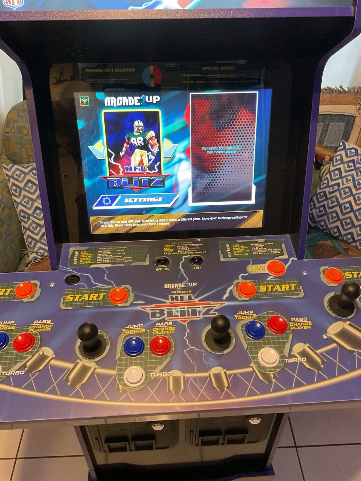 Arcade 1Up NFL Blitz 4-Player Arcade With Riser Working Great 🏈🔥