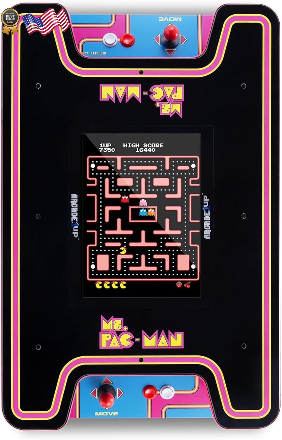 Arcade1Up Ms.Pac-Man Arcade Cocktail Table Built for Your Home Light Up Control
