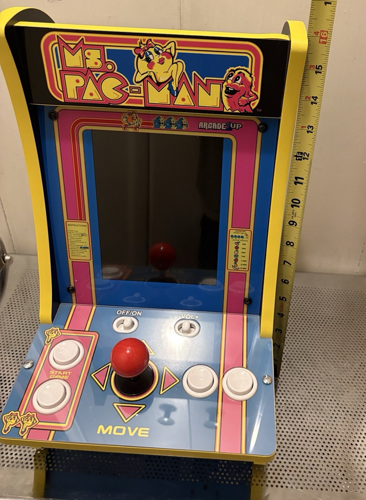 Ms Pac-Man Tabletop Arcade 16″ 4 Games In 1 Galaga Pac-man Plus WORKS GREAT