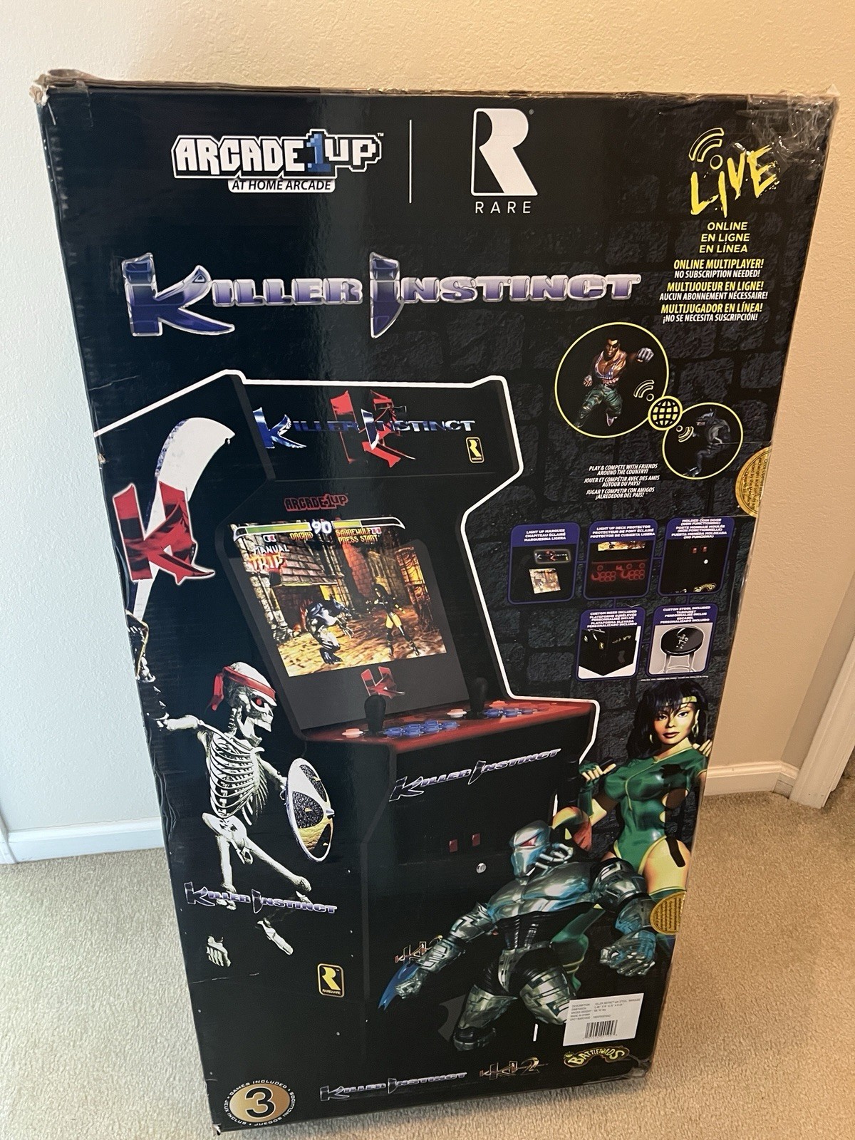 BRAND NEW SEALED Arcade1Up Killer Instinct Cabinet with Wifi Riser & Stool A1up