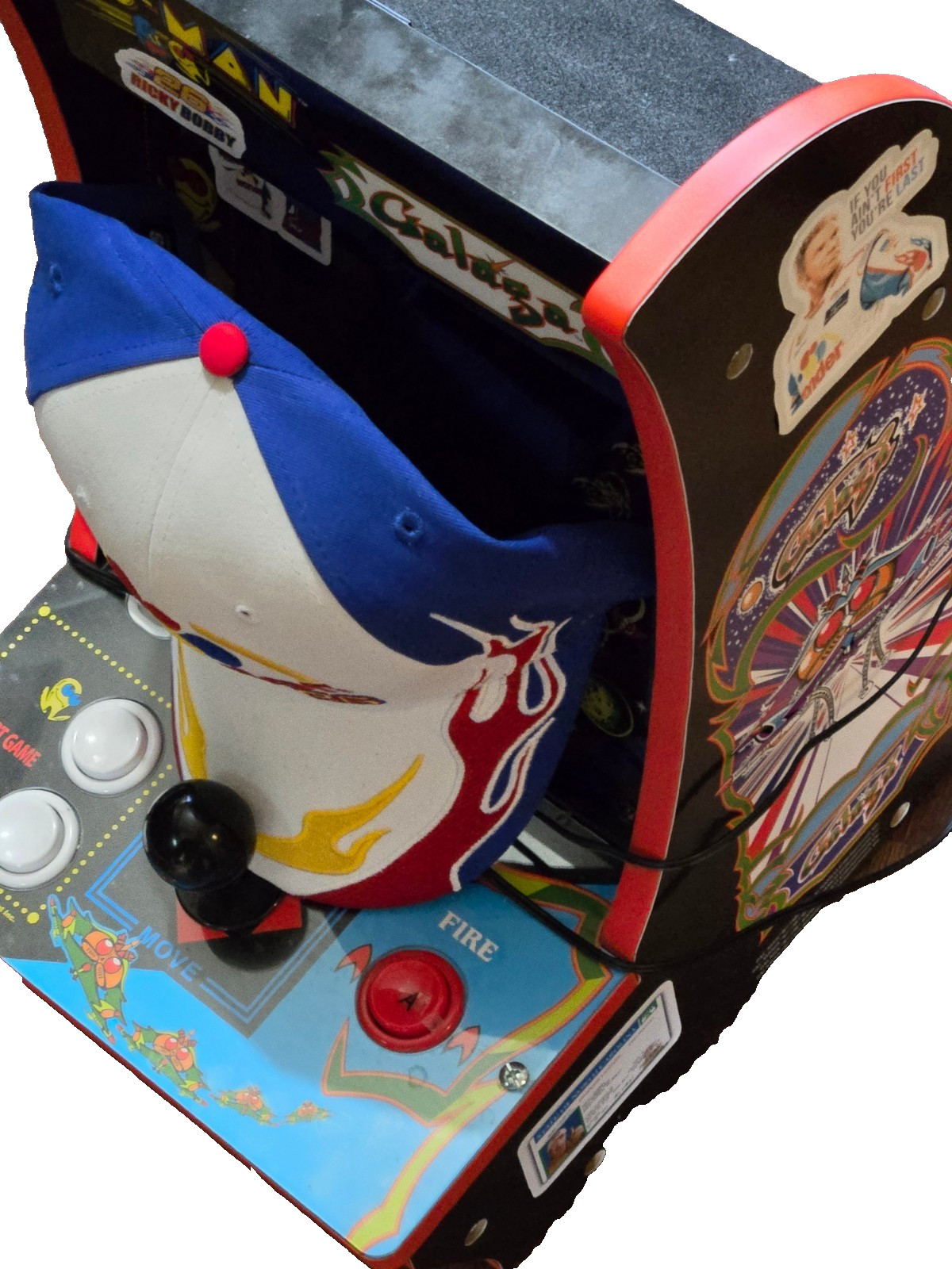 Ricky Bobby Arcade Game & Hat + Custom Stickers Talladega Nights Movie Lot