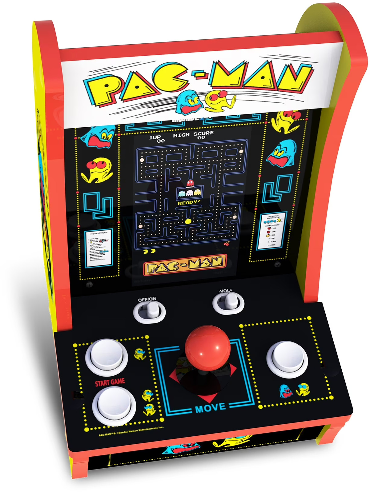 Pac-Man 3 Classic Games Retro Game Console Portable 7in Screen Table-Top