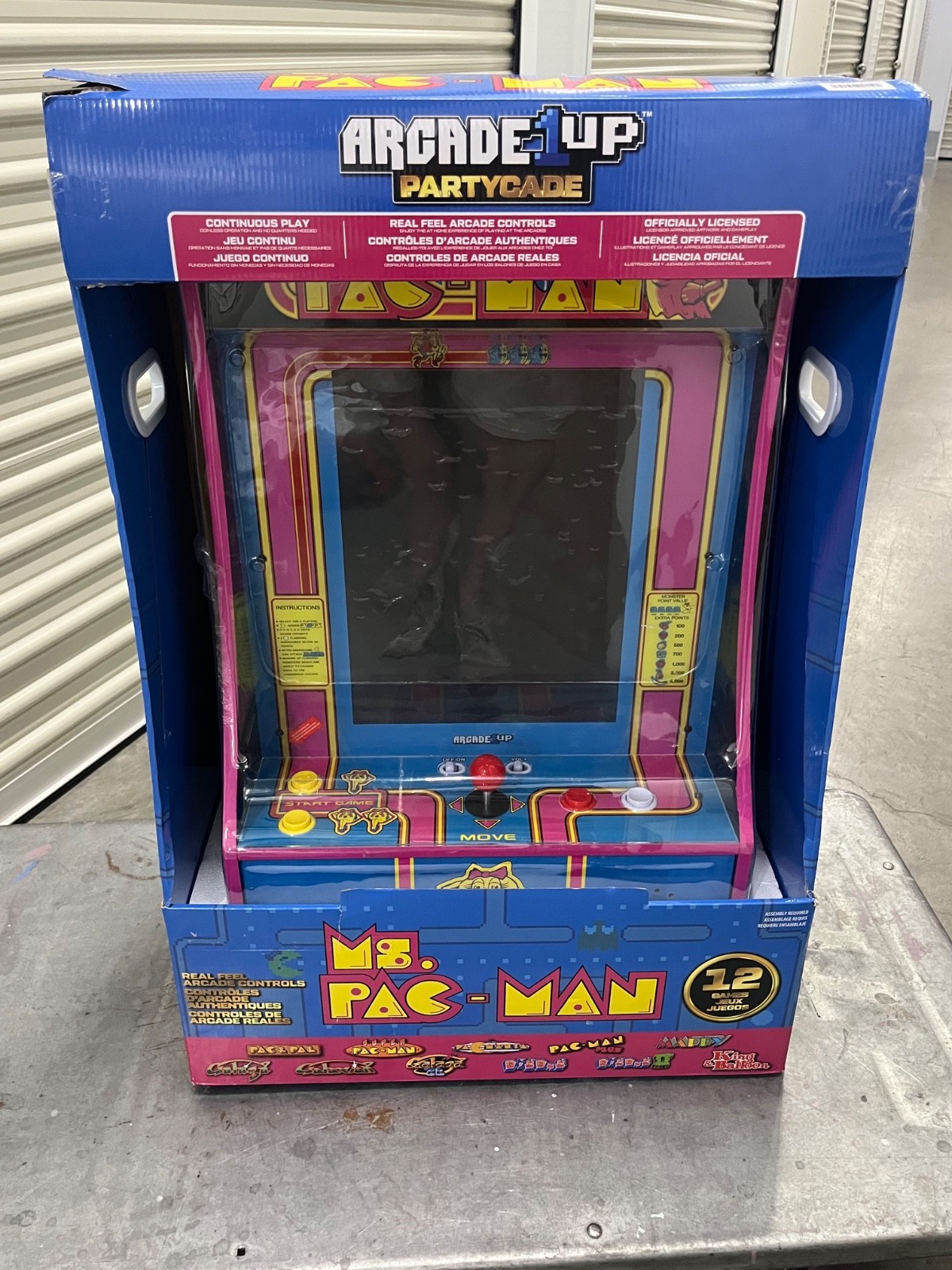 NEW IN BOX! Arcade1Up Ms. PAC-MAN Partycade 12 Games in 1, 17″ LCD Color Screen