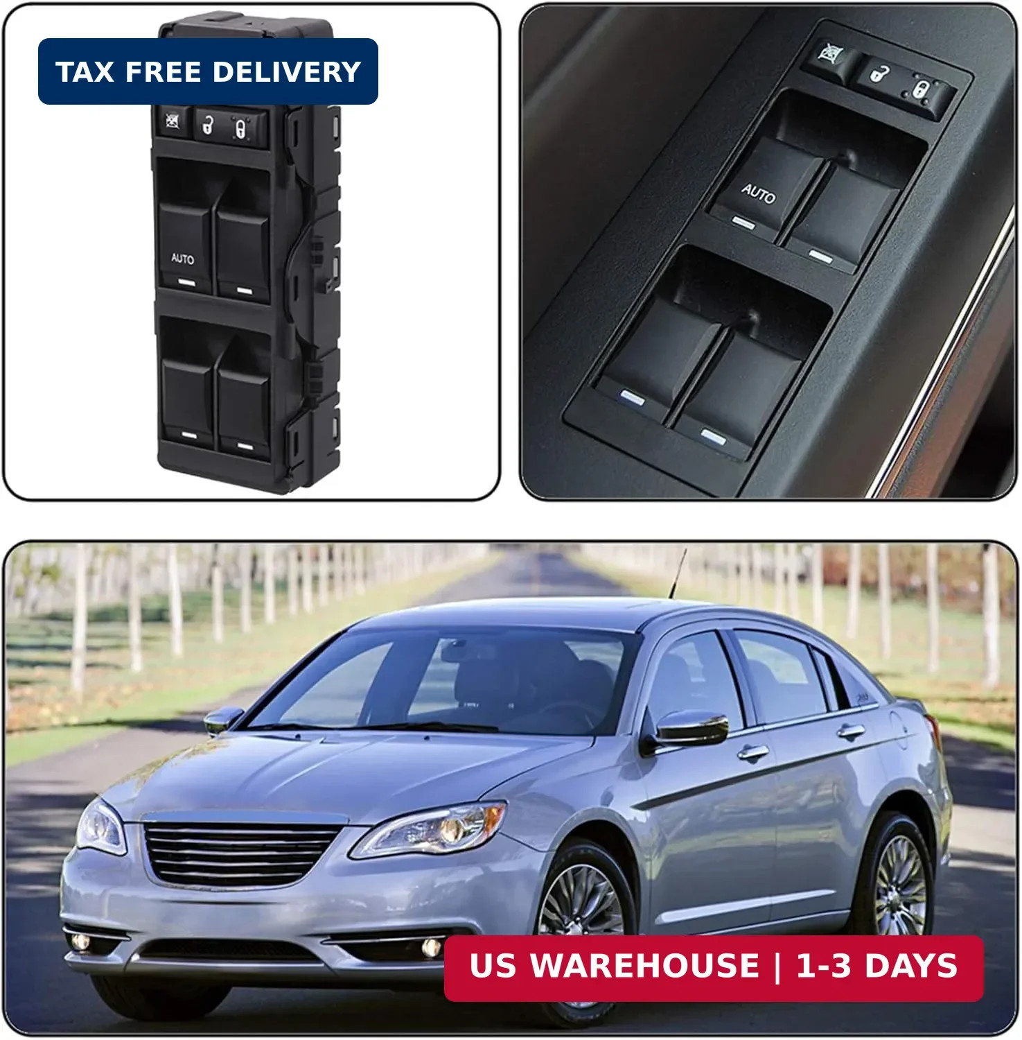 Power Window Switch Front Left Driver Side, Compatible with 2008-2013 Dodg