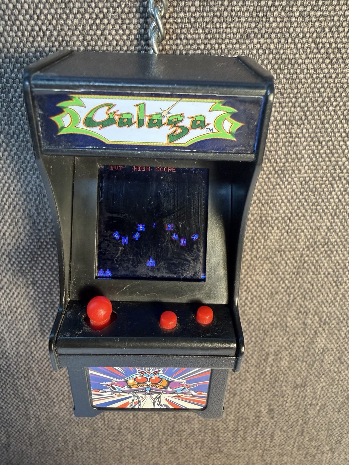 Bandai Namco TINY ARCADE Galaga Mini 1981 Arcade Game Clip Battery Powered