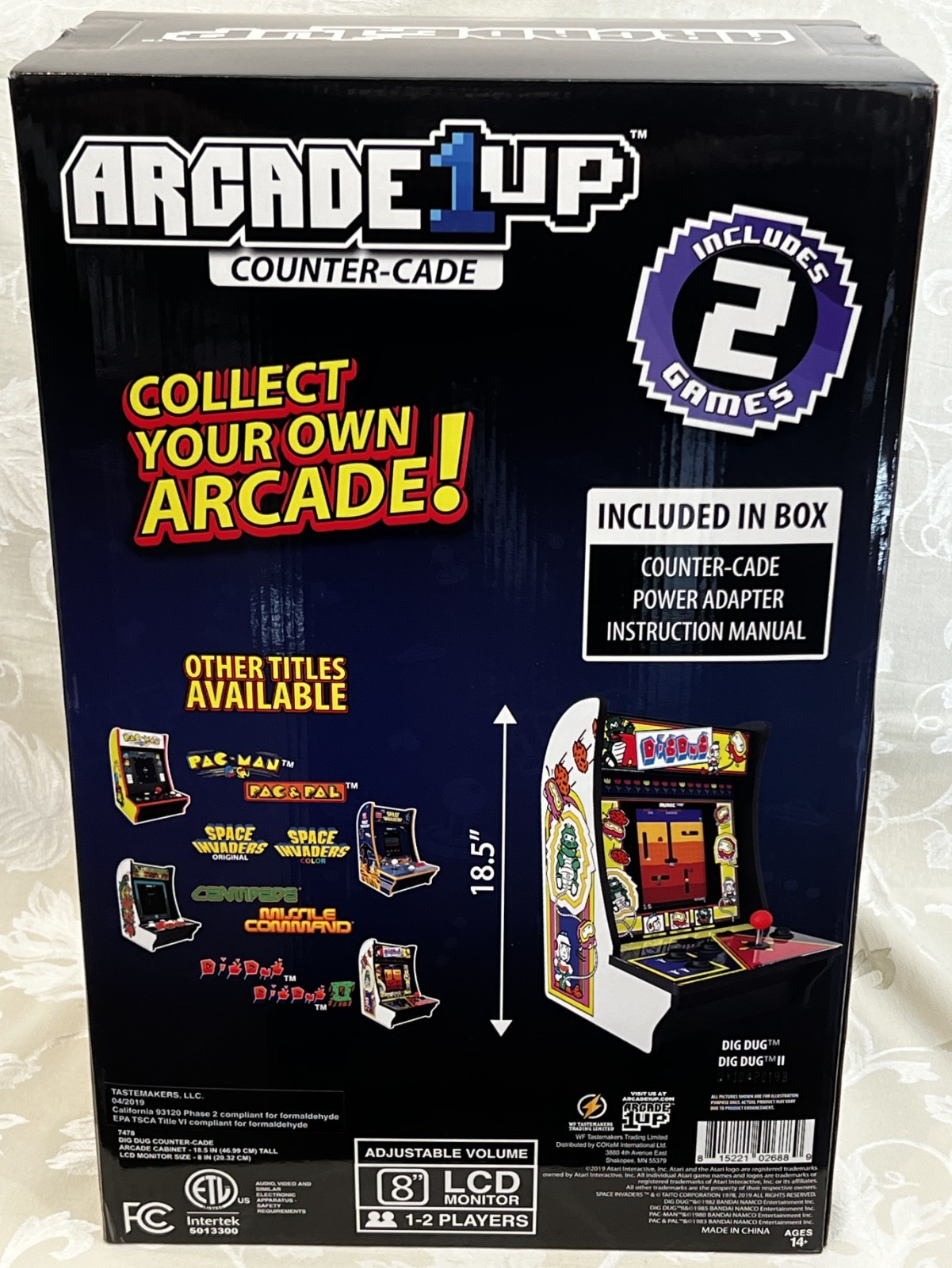 Dig Dug Arcade 1Up Countercade Tabletop – Tested See Video – Original Box