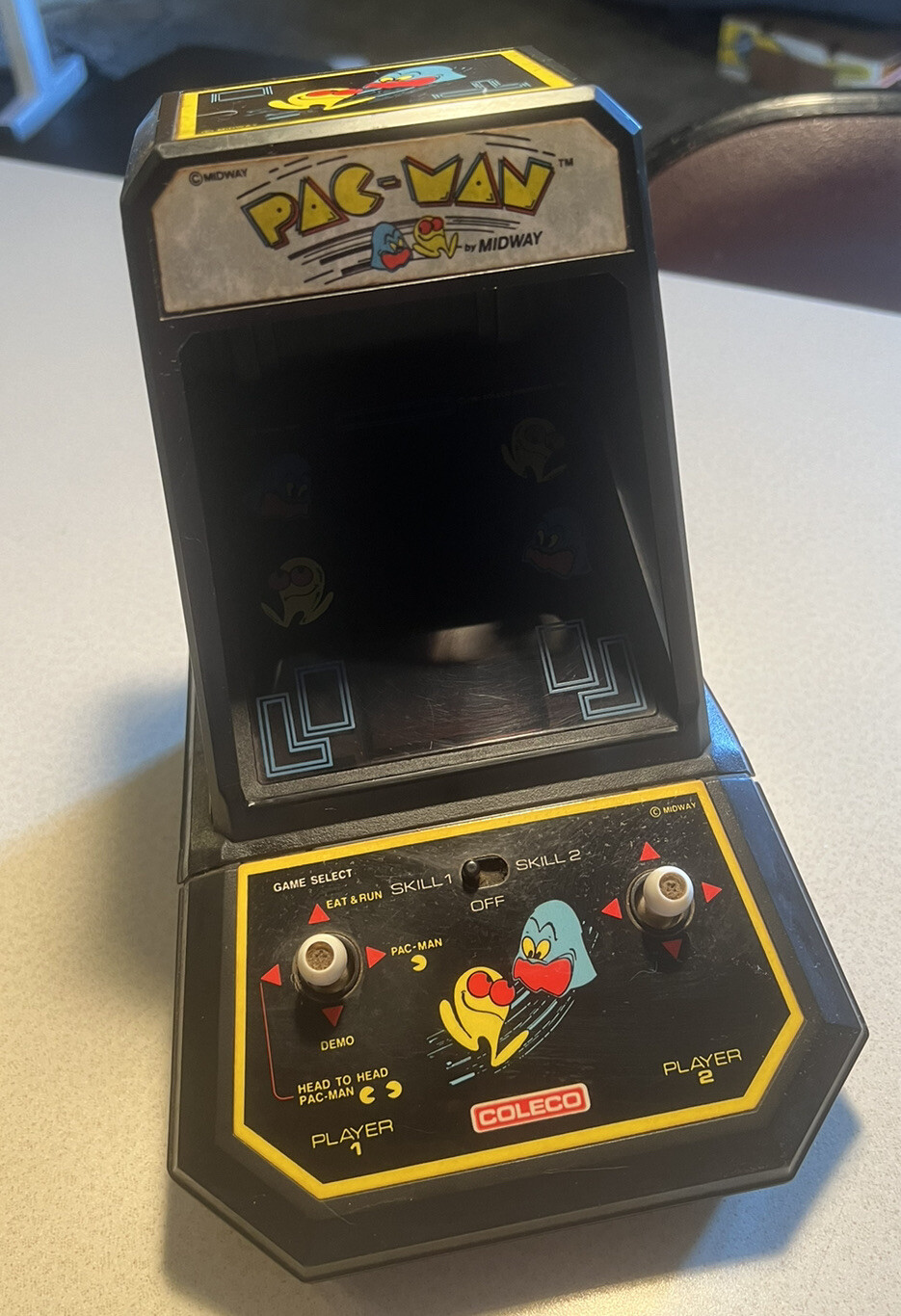 Coleco Midway Pac-Man Mini Tabletop Arcade Game Very Good Working Condition