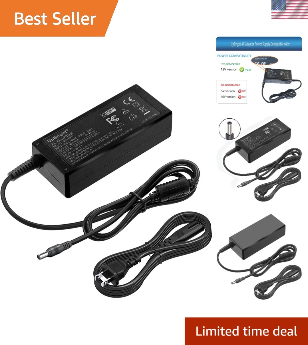 Compact 12V AC Adapter – 3A Power with Safety Features for Arcade Game Machines