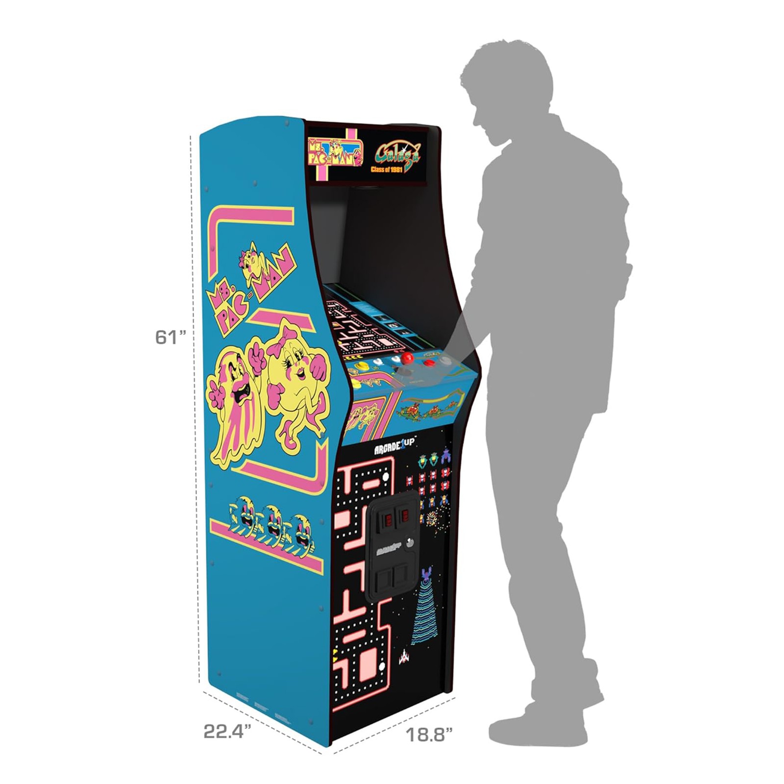 Arcade1Up Ms. Pac-Man Class of ’81 Deluxe Arcade Machine with 12 Retro Games